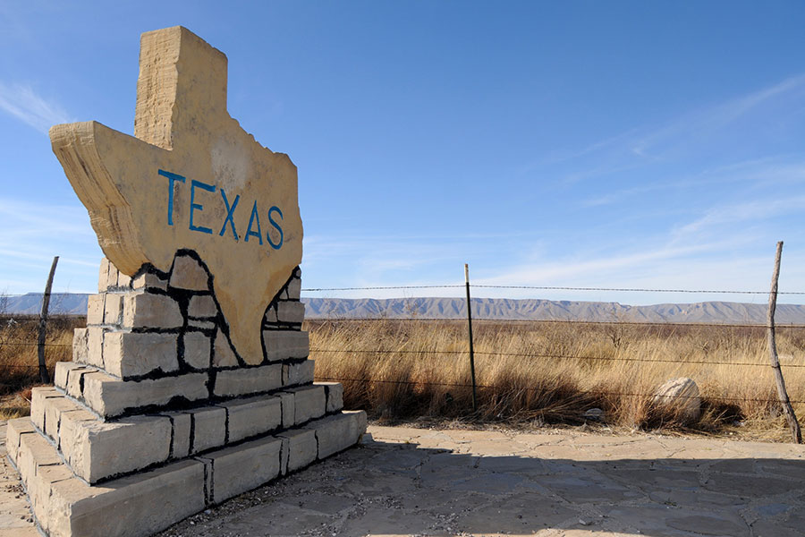 Texas state sign