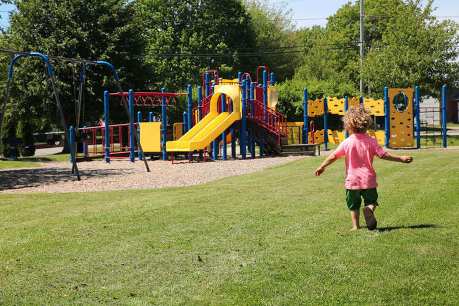 child playing at a playground